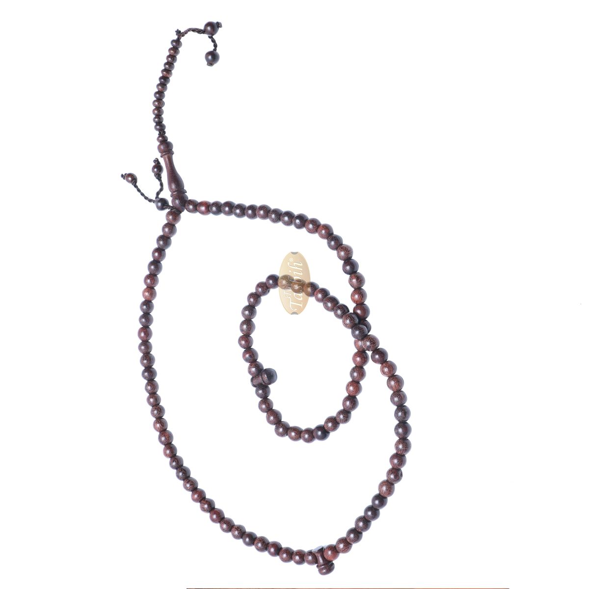 Tamarind Wood Rosary 8 mm-Bead Dense Wood Tasbih with 99-Beads