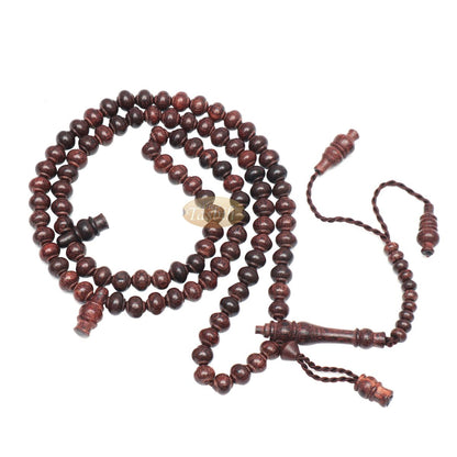Handcrafted Tamarind Wood Tasbih Prayer Beads with 8×9 mm Contoured Style 99-Bead
