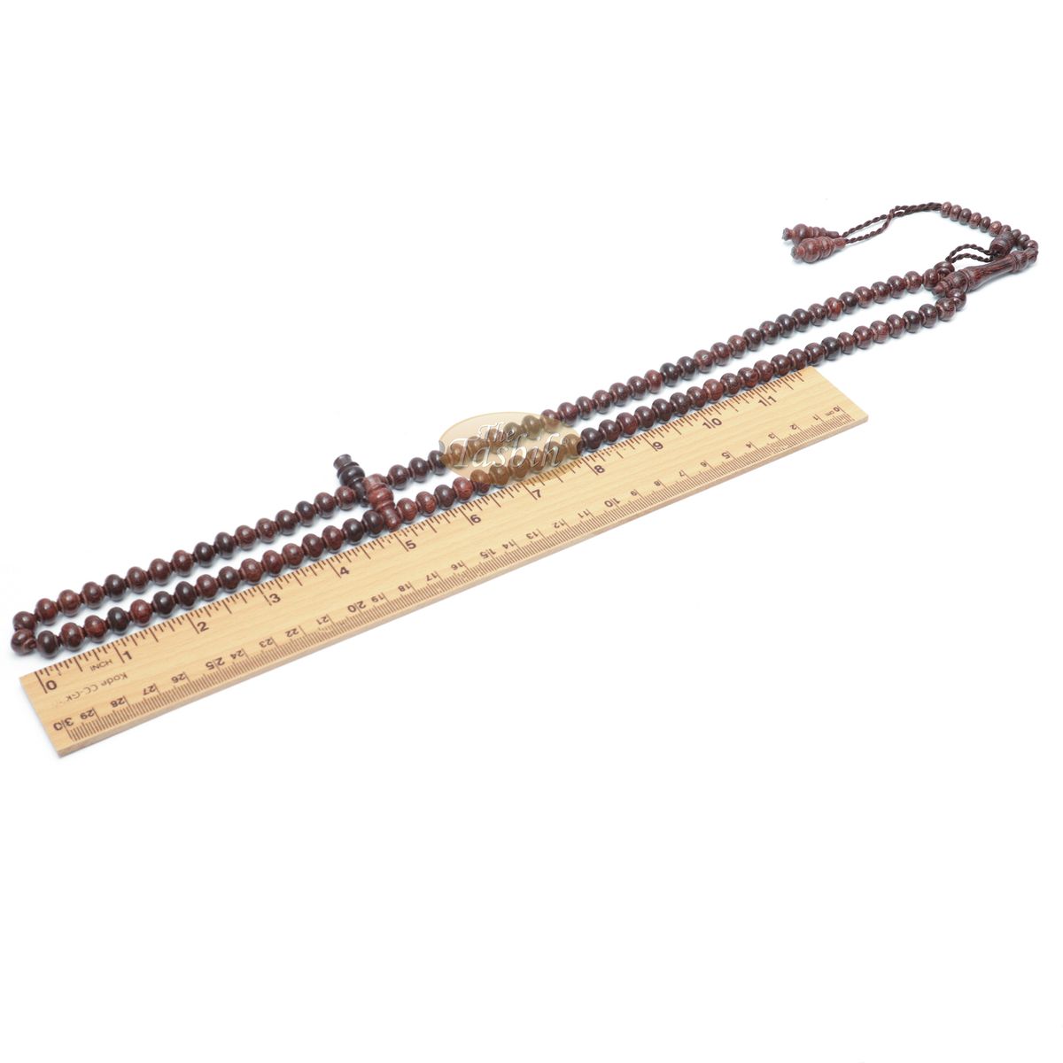 Handcrafted Tamarind Wood Tasbih Prayer Beads with 8×9 mm Contoured Style 99-Bead