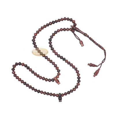 Handcrafted Tamarind Wood Tasbih Prayer Beads with 8×9 mm Contoured Style 99-Bead