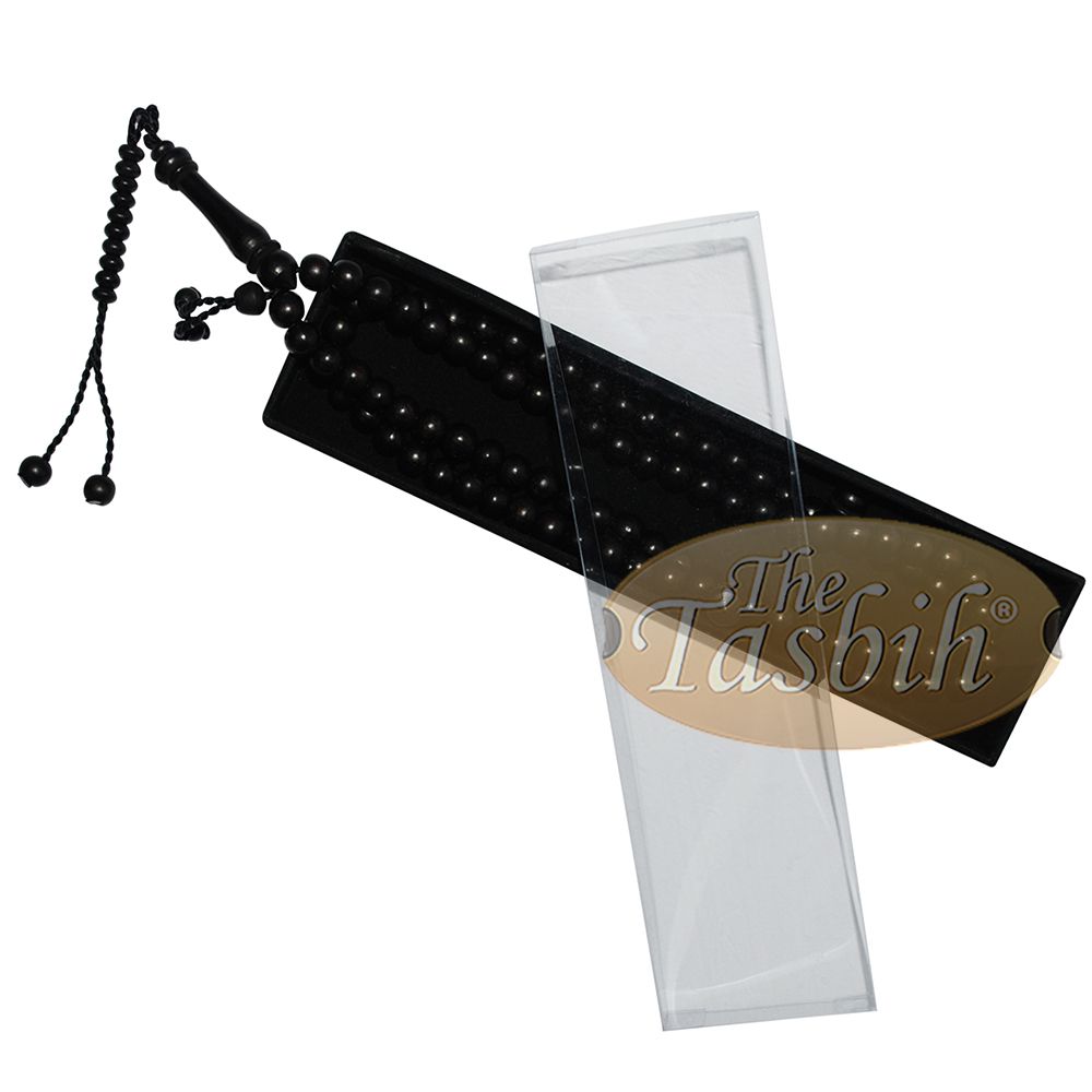 Prayer Beads Tasbih Necklace – Handcrafted Dyed Tamarind Wood 99-Beads with Wood Stops