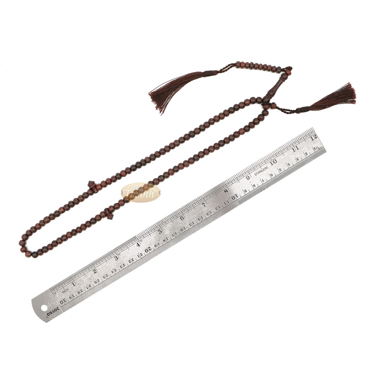 Dense Tamarind Tree Tasbih – Small 6 mm 99-Bead Prayer Beads – Worry Beads with 2 Beautiful Tassels