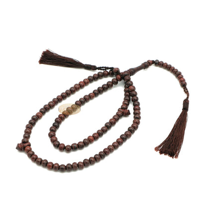 Dense Tamarind Tree Tasbih – Small 6 mm 99-Bead Prayer Beads – Worry Beads with 2 Beautiful Tassels