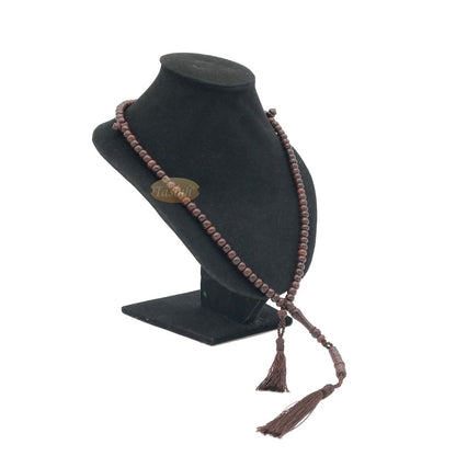 Dense Tamarind Tree Tasbih – Small 6 mm 99-Bead Prayer Beads – Worry Beads with 2 Beautiful Tassels