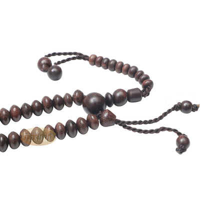 Wooden Islamic Prayer Beads | Saucer-Shape 5 mm Tamarind Tasbih 99 count Misbaha