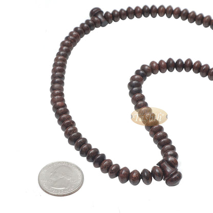Wooden Islamic Prayer Beads | Saucer-Shape 5 mm Tamarind Tasbih 99 count Misbaha