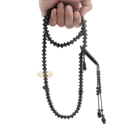 Dark Brown Tamarind Wood 8×11 mm 99-bead Muslim Prayer Beads Tasbih – Genuine Color Shiny Islamic Misbaha in Gift Box