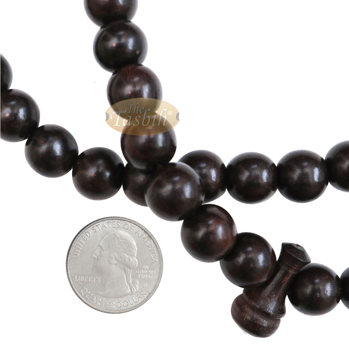 Extra Large 12 mm Tamarind Heartwood Tasbih – Islamic Prayer Beads with Tassels