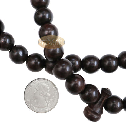 Extra Large 12 mm Tamarind Heartwood Tasbih – Islamic Prayer Beads with Tassels