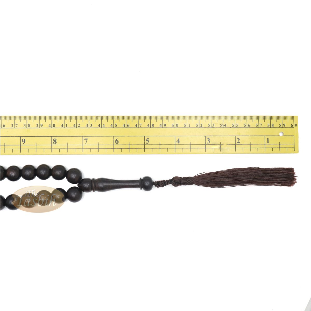 Extra Large 12 mm Tamarind Heartwood Tasbih – Islamic Prayer Beads with Tassels