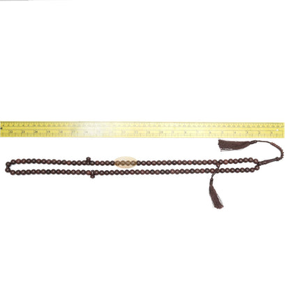 Exotic Large 10 mm Tamarind Heartwood Tasbih Misbaha with Matching Dark Brown Tassels