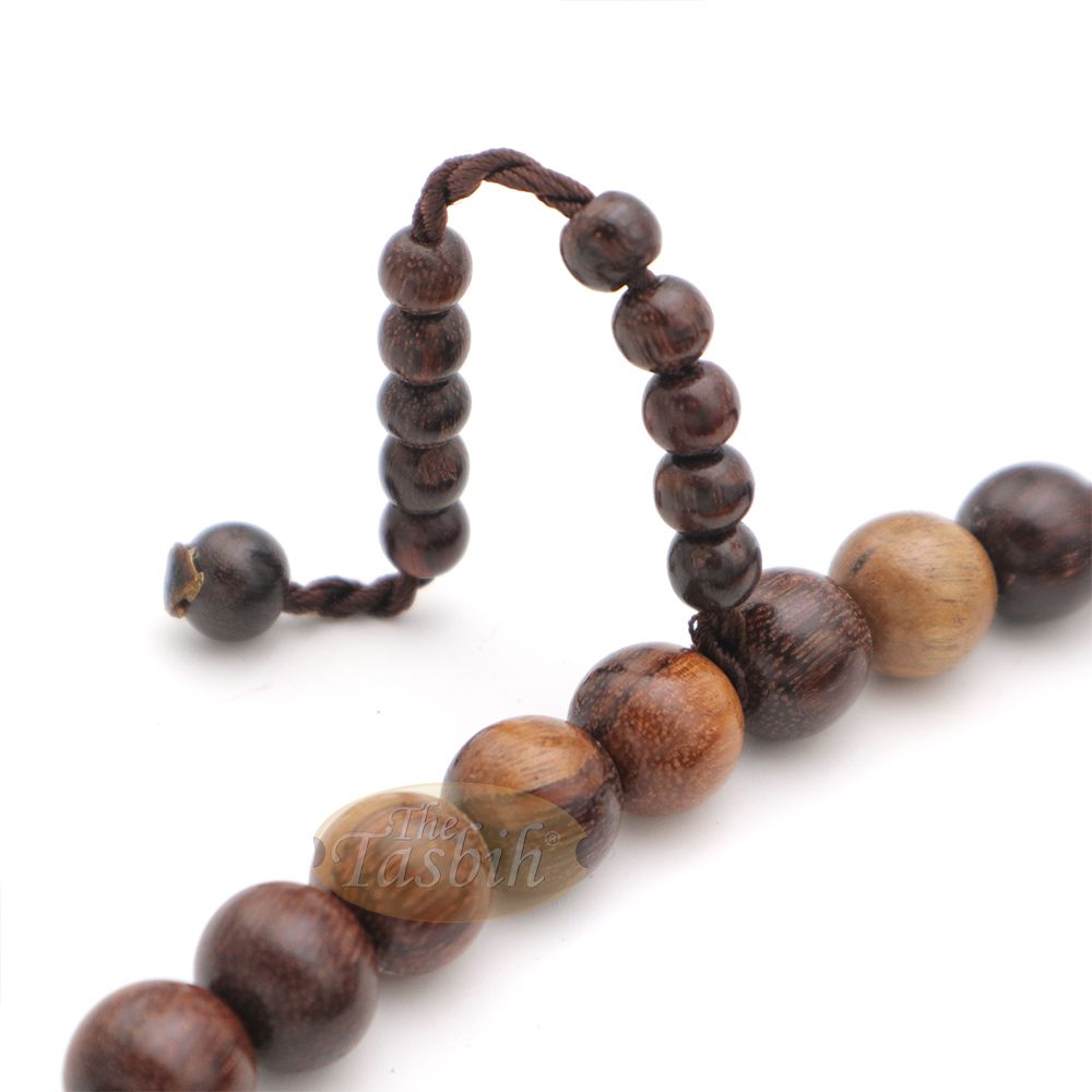 12 mm 99 beads Natural Tamarind wood with counter brown tassel