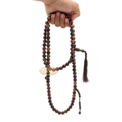 12 mm 99 beads Natural Tamarind wood with counter brown tassel