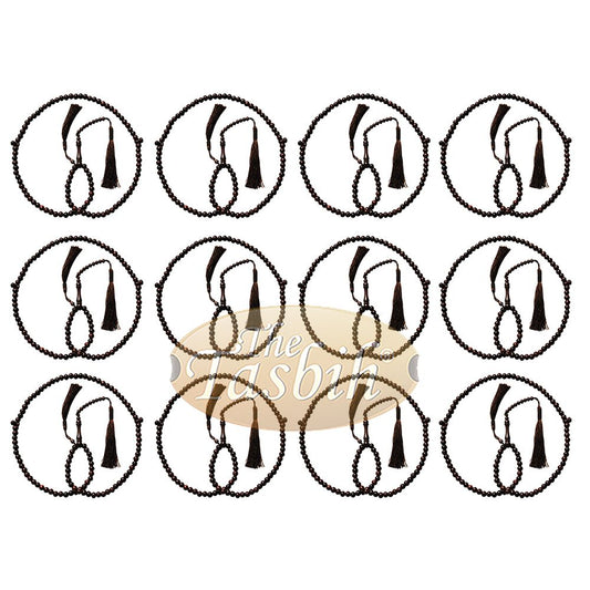 Lot of 12 Wholesale Prayer Beads Dense Tamarind Wood 8 mm 99-Bead Tassels