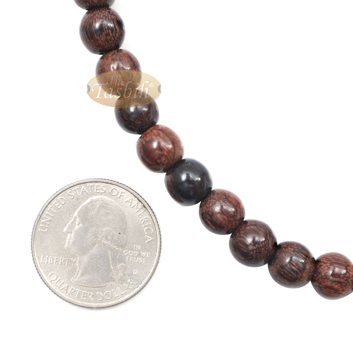 Tamarind Tree Tasbih 8 mm 99-Bead Handmade Prayer Beads Worry Beads 2 Tassels