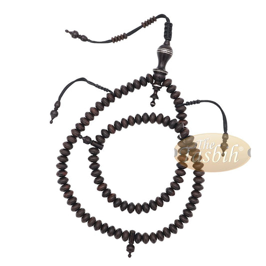 Handcrafted 8×14 mm Dark Brown Tamarind wood Tasbih – 100-bead Islamic Prayer Beads Misbaha