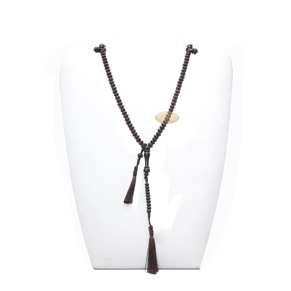 Saucer-Shaped 5.5×8 mm Tamarind Wood Prayer Beads Tasbih Rosary