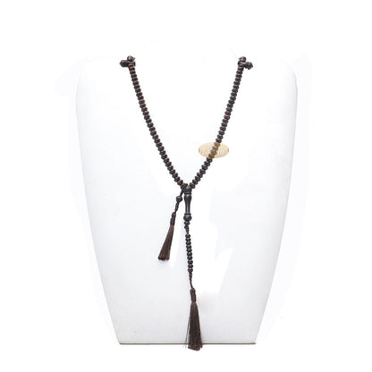 Saucer-Shaped 5.5×8 mm Tamarind Wood Prayer Beads Tasbih Rosary