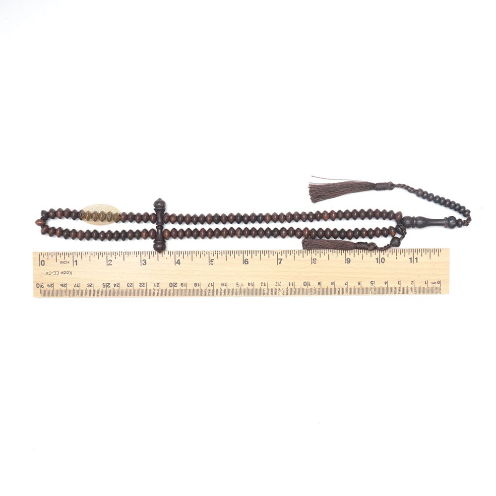 Saucer-Shaped 5.5×8 mm Tamarind Wood Prayer Beads Tasbih Rosary