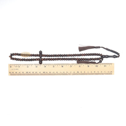 Saucer-Shaped 5.5×8 mm Tamarind Wood Prayer Beads Tasbih Rosary