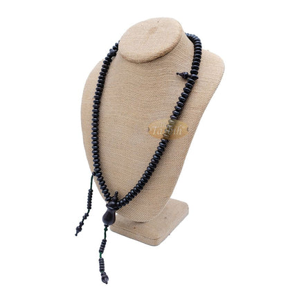 Large Tamarind Wood Nalain Misbaha – Terompah Nailain Limited Edition 6×10 Saucer-Shape 99 count Muslim Indonesian Prayer Beads with Extra Counters