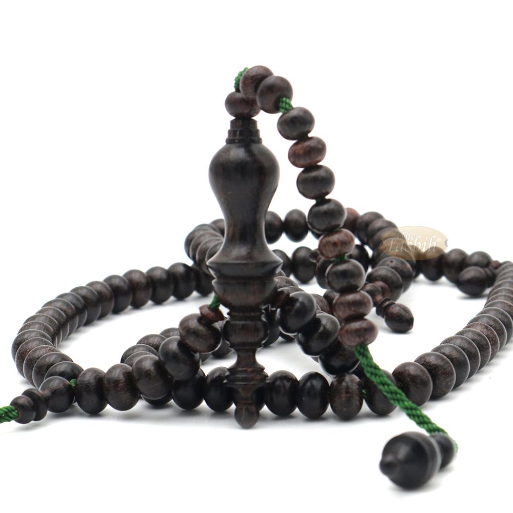Tamarind Tree Tasbih 6×8 mm 100-Bead Handmade Prayer Beads