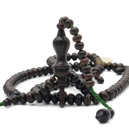 Tamarind Tree Tasbih 6×8 mm 100-Bead Handmade Prayer Beads