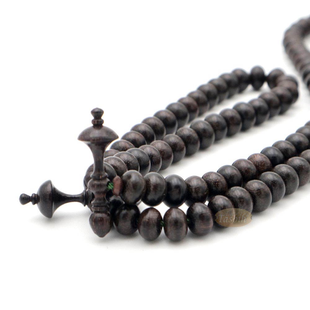 Tamarind Tree Tasbih 6×8 mm 100-Bead Handmade Prayer Beads