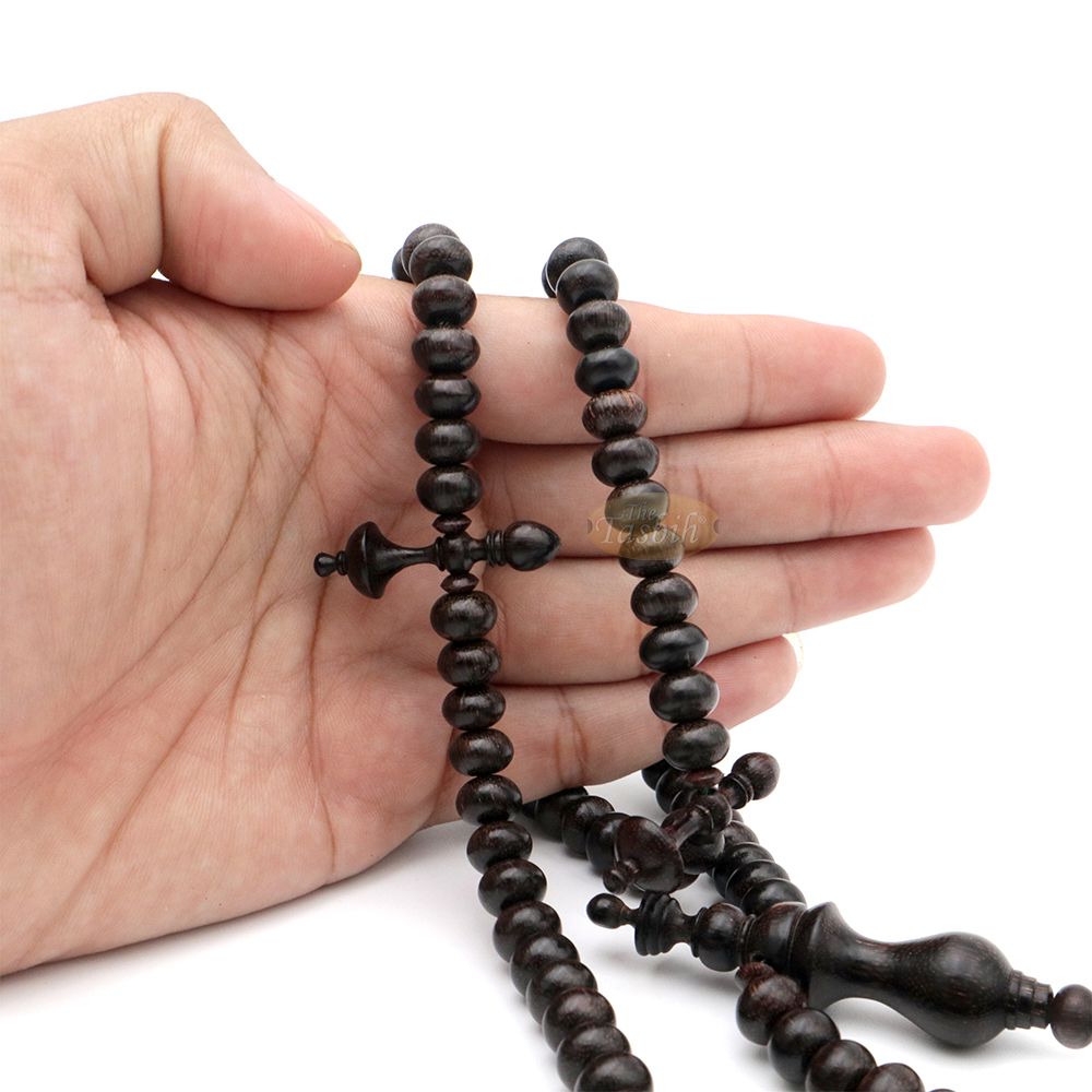 Tamarind Tree Tasbih 6×8 mm 100-Bead Handmade Prayer Beads