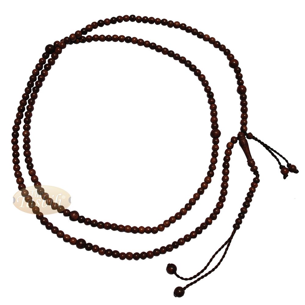 Nakshabandi Tasbih Tamarind Wood 6 mm Round Prayer Beads 198-Bead Necklace