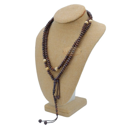 Naqshbandi Tasbih Tamarind Wood 5×8 mm Saucer 8 mm with Yellow Citrus Dividers