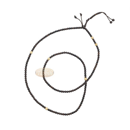 Naqshbandi Tasbih Tamarind Wood 4×7 mm Saucer 8 mm with Yellow Citrus Dividers