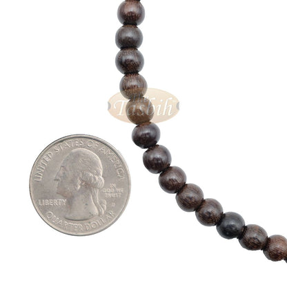 Naqshbandi Tasbih Tamarind Wood 4×7 mm Saucer 8 mm with Yellow Citrus Dividers