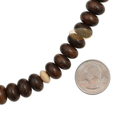 Limited Edition 12×7 mm Oval Beads Tijani Tariqah Dhikr Tasbih – Muslim Prayer Beads From Tamarind Wood In Gift Box