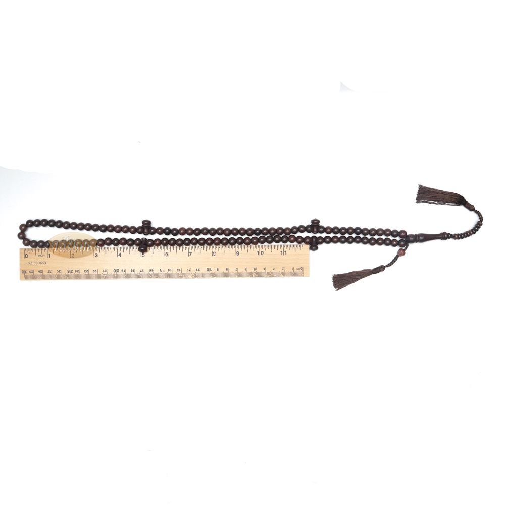 8 mm Dark Brown Tamarind Tijani Tasbih Dhikr Beads Matching Tassels
