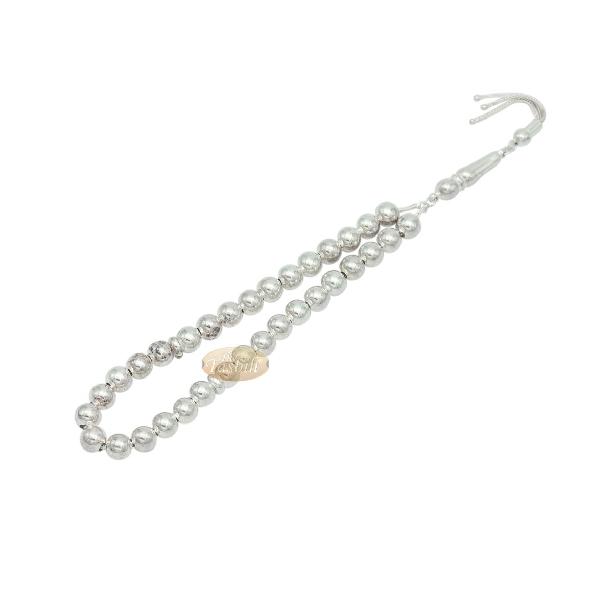 7 mm Sterling Silver Prayer Beads 33 Round Beads Divide Gift