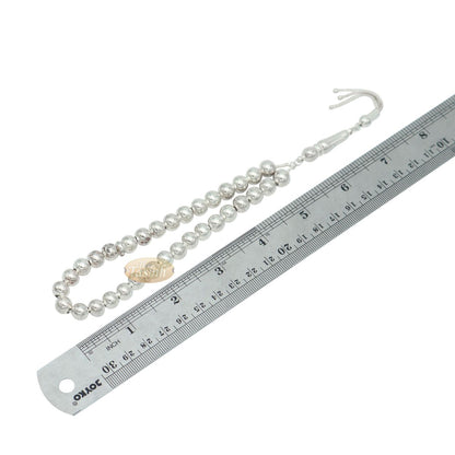 7 mm Sterling Silver Prayer Beads 33 Round Beads Divide Gift