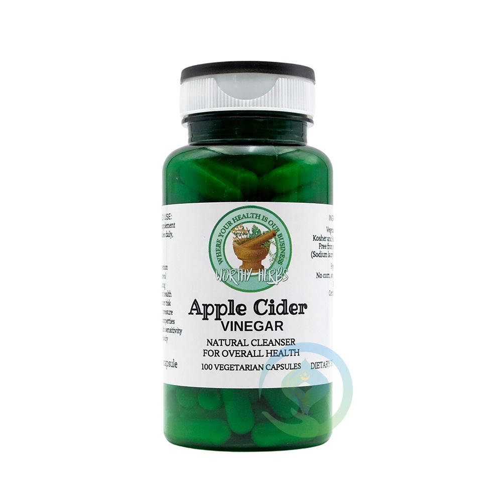 Worthy Herbs® Apple Cider Vinegar Vegetarian Soft-Gel Capsules – 100 ct