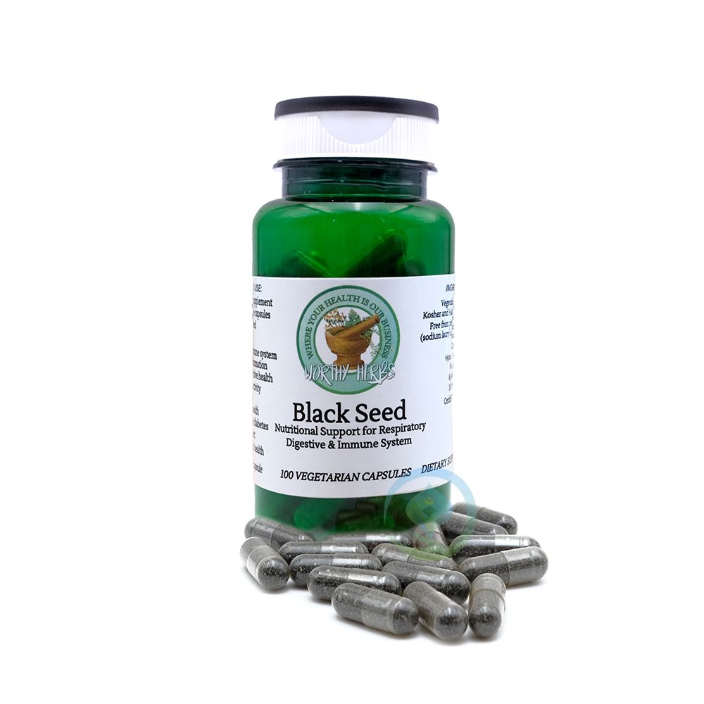 Worthy Herbs® Black Seed Vegetarian Soft-Gel Capsules – 100 ct