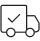 Delivery truck icon with a checkmark representing fast and reliable shipping muslimmall.com